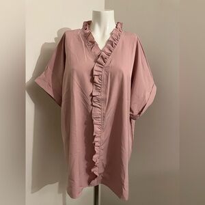 Ruffled 2XL Blouse in pink